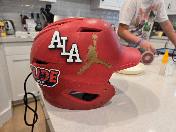Custom 3D Printed Baseball & Softball Helmet Decals | Raised Team Logos
