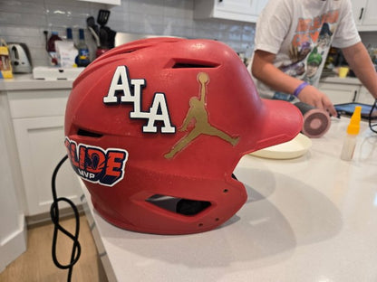 Custom 3D Printed Baseball & Softball Helmet Decals | Raised Team Logos